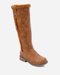 Fur Lined Knee High Boot - Camel
