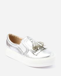 Slip On Casual Shoes - Silver